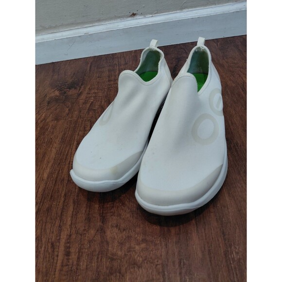 Oofos OOmg eeZee Low Mens Size 11.5 Slip-On Shoes Knit White Recovery White main image 14